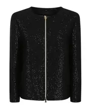 Herno Allover Sequin Embellished Short Jacket IT40,IT42,IT46 Black