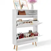 VEVOR Shoe Cabinet with 2 Flip Drawers, Shoe Storage Cabinet for Entryway, Free Standing Shoe Storage Organizer with Top Storage Cubby for Heels, Boot