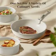 12 Pcs Pots and Pans Set Nonstick - Kitchen Cookware Set with Detachable Handle