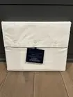RALPH LAUREN HOME ORGANIC COTTON SATEEN GLN PLAID FULL FLAT SHEET WHITE