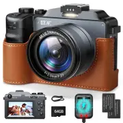 Digital Camera Autofocus 64MP Vlog Camera YouTube 3.0 Screen Point Shoot 4K Ca