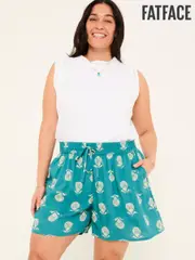 FatFace Teal Blue Lino Shell Flippy Shorts (AK4796) | $81