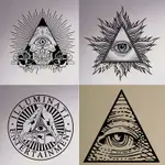 裝飾牆貼 光明會標誌貼畫全視全知之眼貼紙ILLUMINATI ALL SEEING EYE牆貼 背景牆裝飾畫臥室客廳店鋪