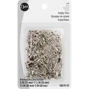 100pk Assorted Safety Pins (Sizes 0-3), Dritz