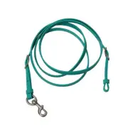 Berlin Custom Leather Roper Reins made from BioThane - Teal