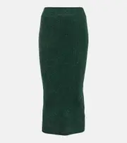 [Galvan] Galvan Moonlight metallic knit midi skirt AU 12 green