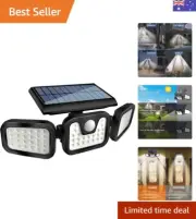Solar Motion Sensor Light - 800Lumens 74 LED Wireless Outdoor Flood Light, 3 ...
