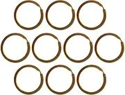 [outret] 10 Pieces Small Heavy Duty Brass Flat Split Rings Keyring Keychain Key Ring Loop Holder Clasps Connector, Gold Color - Choice of Size - 30mm