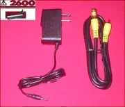 9V AC Adapter Power Supply + 6Ft GOLD RCA Cable + GOLD TV RF for Atari 2600 Jr.