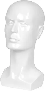 MERRYHAPY Male Head Model Display Stand for Wigs Hats Glasses Realistic Mannequin Head for Salon Use Travel Home Smooth Surface Chic Appearance for Headset Displays