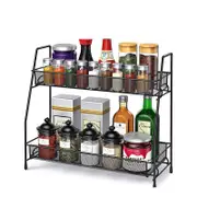 Catzon Spice Rack for Countertop 2 Tier Makeup Organizer for Kitchen Bedroom