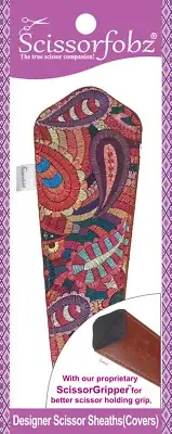 SCISSORFOBZ Designer Scissors Sheath Cover Single large Rustic Colorful Paisley