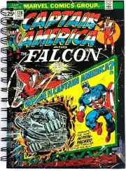 Captain America & The Falcon-Retro Marvel Comics A5 Spiral Notebook! Marvel NEW