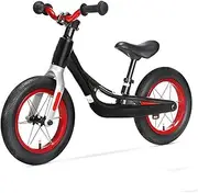 Balance Bike Tricycle Trike Children's Balance Car, Inflatable Spoke Wheel Outdoor Children's Sports Bike - Children's Exercise Bike 2-7 Years Old Without Pedals, 2 Colors (Color : Black)