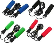 GRIRIW 4Pcs Sponge Handle Jump Rope for Fitness Lightweight Skipping Rope for All Ages for Cardio Workouts Balance Training Portable Exercise Equipment