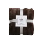 Skin-friendly Soft Throw Blanket Polyester Air Conditioned Blanket for Sofa - Coffee