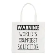 Warning World's Grumpiest Solicitor Regular Tote Bag Awesome Best Funny Shopper