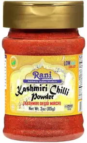 Kashmiri Chilli Powder (Deggi Mirch, Low Heat) Ground Indian Spice 85G PET Jar ~