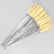 10-50PC Reusable Barbecue Skewer with Wooden Handle BBQ Skewers Kebab Iron Stick