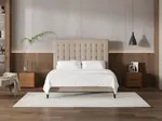 My Style Buttoned Headboard & Standard Base - Super King / Natural / Slimline Base