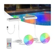 2-in-1 Solar Pool Lights, USB Rechargeable Pool Lights with Remote, 4.55 Inch...