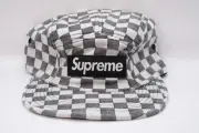 SUPREME SS18 CHECKERBOARD CAMP CAP HAT BLACK BRAND NEW JORDAN KOBE DUNK BOX LOGO
