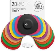 Not Just A Patch Freestyle Libre 3 Plus Sensor Covers (20 Pack) – Breathable, Sweatproof & Secure Hold – Precision-Cut Hole for Ventilation, Enhanced Adhesion & Gentle Support – 10-14 Day Wear - Multicolor