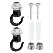 37mmx23mm Ceiling Hook, 2 Pack Screw Hooks Light Fixtures Accessory Black