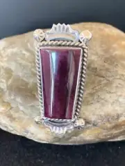 Womens Purple Spiny Oyster Southwestern Sterling Silver Ring Size 6 00430