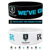 Port Adelaide Power AFL Team Logo Silicone Wristbands Set Of 2