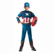 Marvel Avengers Captain America Boys Child Muscle Jumpsuit Costume (M) BRAND NEW