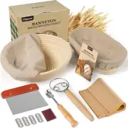 Empune Banneton Bread Proofing Basket Set 2-9inch Round and 10inch Oval Baking