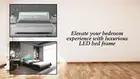 Thomas Double PU Leather Bed w/ LED Light Headboard - Stylish White & Grey Color
