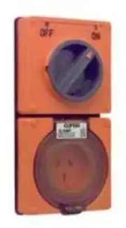 Clipsal 56-SERIES SWITCHED SOCKET 250V 3-Pin 1P Less Enclosure ORANGE-10A Or 15A