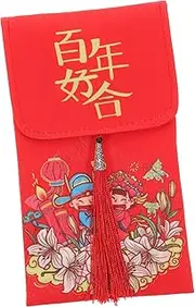 SHOWERORO Chinese Style Red Packet Money Envelope Hong Bao Bag Hand Drawn Illustration for Decor