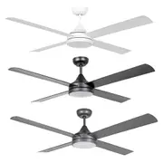 52" Stradbroke Ceiling Fan with LED Light CCT 20w in White, Black or Titanium