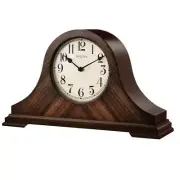 Bulova Table Clock 9"x15.25"x4.25" Walnut Traditional w/Hardwood Case Decorative