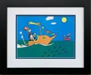 Dr. Seuss "Cat in the Hat Sailor" NEW FRAMED ART Nautical