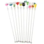 10Pcs Cocktail Stirrer Drink Mixing Stick Set Acrylic Cocktail Mixer1667