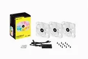 3PK Corsair SP120 RGB LED ELITE 120mm PWM Cooling Fan for Gaming PC Case White