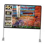 Portable Projector Screen Stand Outdoor: Movie Projection Screen 4K 80 inch