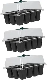 Yardwe 3Pcs Plant Nursery Box with Cover Germination Tray for Succulent Flower Seedlings Moisture for Home Gardening Greenhouse Use