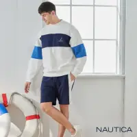 在飛比找momo購物網優惠-【NAUTICA】男裝 修身拼接刷毛運動短褲(深藍色)