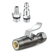1Pc 200PSI Tire Inflator Lock-on Air Chuck Dual-Jaw Compatible w/ Schrader Valve