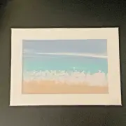 “The Waves” Matted 5x7 Original Art Mixed Media Print. Ready To Frame.