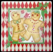 Lang Holiday Harlequin Ceramic Trivet Artwork By Lorilynn Simms NIP 6” X 6”