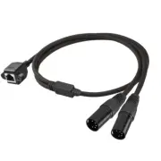 DMX 5 Pins XLR to RJ45- RJ45 to Dual XLR Male Y Splitter Network Breakout Cable