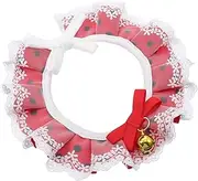 PEPLAYTAL Cat Bow Necklace with Bell Elegant Lace Collar Scarf for Cats for Christmas Parties and Pet Festivals Durable Soft and Breathable Design