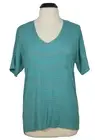 NEW YORK & COMPANY Womens M MEDIUM V-Neck Striped Rayon Top