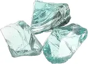 uxcell Fire Glass for Fire Pit, 5-8cm(2"-3.1") High Luster Reflective Glass Rocks for Natural or Propane Fireplace, Safe for Outdoors and Indoors Fire Pit Glass, Light Blue, 400g/14oz